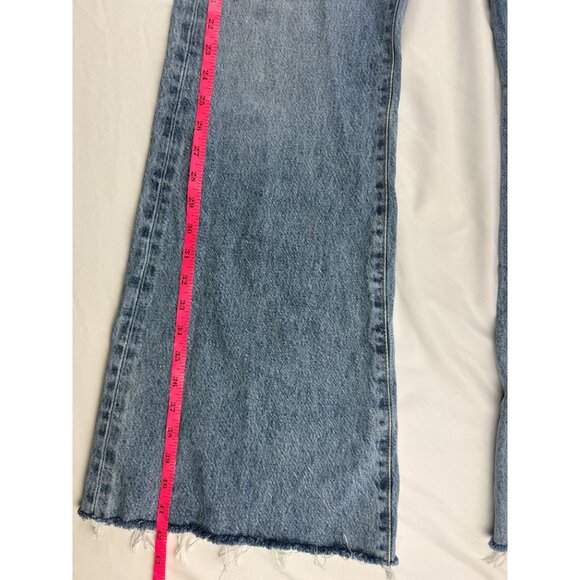 Frame The Lax Wisp Raw Fray Flare Wide Leg Denim Jeans Women's 28 $298 - Picture 10 of 12